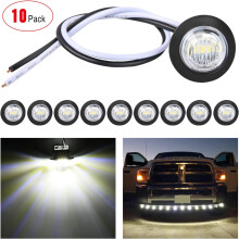 10 stuks 3/4" ronde LED-positielichten voor, achter, zijkant, richtingaanwijzers, markeringslichten, geschikt voor vrachtwagen, camper, auto, bus, tr