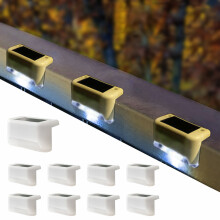Wireless Solar Lights Outdoor - 8-pack, White, Energy Efficient Lighting White s_White shell/white light_Surprise Gift