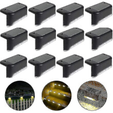 12pcs Waterproof Solar Fence Lights, Stair Lights, Ip65 Led Solar Lights compatible Garden_Surprise Gift