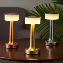 Metal Table Lamp LED Rechargeable Desk Lamp Night Light USB Wireless Touch Restaurant Bar Bedroom Decorative Mood Lighting_Silver_Surprise Gift