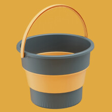 Small 4.6L Foldable Thickened Handheld Plastic Water Bucket for Outdoor Fishing, Car Travel, and Car Wash (Dark Blue)