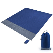 Wasserdichte Picknickdecke aus kariertem Polyestergewebe mit Tasche, geeignet für Camping und Strand, Größe: 2,1 x 2 m (Königsblau + Gr