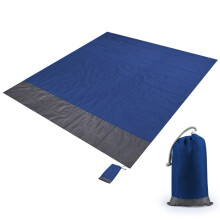 Wasserdichte Picknickdecke aus Polyester-Karostoff mit Tasche, geeignet für Outdoor-Camping und Strand, Größe: 2,1 x 2 m (Königsblau +