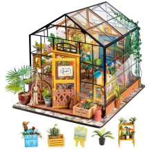 3D houten puzzel om te bouwen - Miniatuur huisje bouwpakket voor doe-het-zelf, Cathy's bloemenhuis
