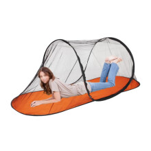 Outdoor Camping Mosquito Net Tent Portable Boat Type No-Installation Hand-Thrown Travel Mosquito Net(Orange Bottom)