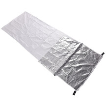 Outdoor-Wander-Camping-Wärmereflektierender Thermoisolationsschlafsack Notfalldecke Einzelbeutel 200 x 72 cm (Silbergrau)