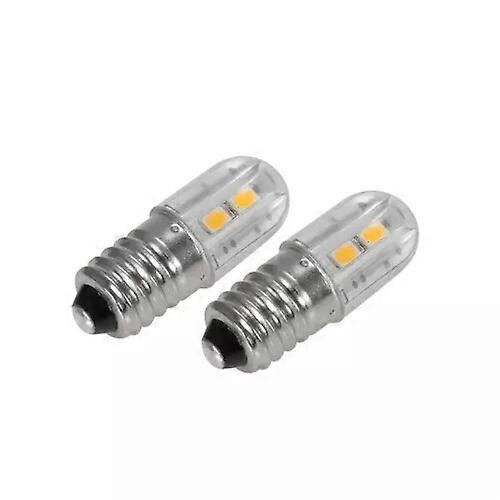 (2pcs-White) E10 6V LED Bulb 2W AC DC Compatible Screw Base Light Source Lamp for Model Decor Instrument Lighting
