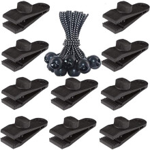 Outdoor Camping Windproof Canopy Fixed Tent Clip Rope Buckle Quick Hanging Set 10 Clips+10 Ropes