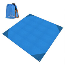 AOTU AT6238 153x143cm Ultradünne, feuchtigkeitsbeständige Strandmatte, faltbar, tragbar, Picknickdecke (Blau)