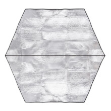 Große, sechseckige, doppelseitige Aluminiumfolien-Feuchtigkeitsmatte für den Außenbereich, wasserdicht, wärmeisolierend, Campingausrüst