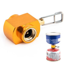 Adapter voor het bijvullen van een gastank voor buitenkamperen, verstelbare gaspatroonvulklep.