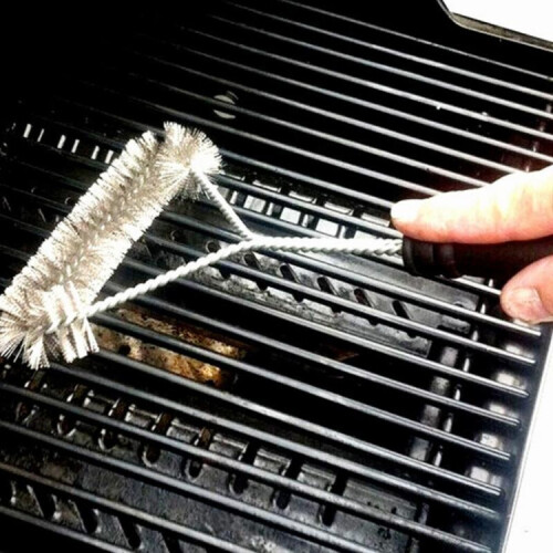 Βούρτσα BBQ 12 ιντσών από ανοξείδωτο χάλυβα με τρίχες καθαρισμού και λαβή