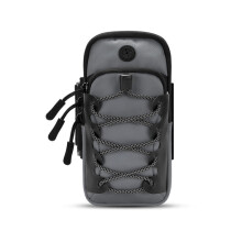 Brazalete reflectante para teléfono móvil para deportes al aire libre, bolsa portátil para teléfono móvil para fitness (gris)