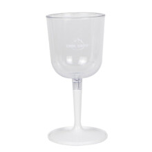 COOL CAMP CF-523 Afneembaar Draagbaar Champagneglas voor Buiten en Camping, Schokbestendig Opvouwbaar Kunststof (Wit)