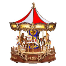 Puzzle 3D en bois à construire - Carrousel classique à monter soi-même