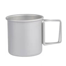 HK280 300ml Faltbarer Wasserbecher für Outdoor-Camping, tragbarer Becher aus Aluminiumlegierung, Farbe: Silber