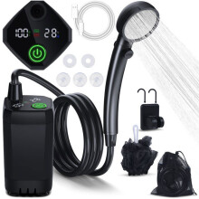 Camping-Duschset, tragbare Dusche mit Smart-Display und 4-Modus-Duschkopf für den Outdoor-Einsatz, Camping