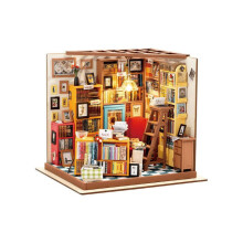 Puzzle 3D in legno da costruire - Kit fai-da-te per costruire una casa in miniatura per la biblioteca e la scrivania di Sam
