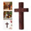 Croix Murale En Bois Décor Rustique Marron Sculptée Main 6