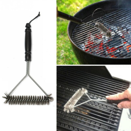 Βούρτσα BBQ 12 ιντσών από ανοξείδωτο χάλυβα με τρίχες καθαρισμού και λαβή 1
