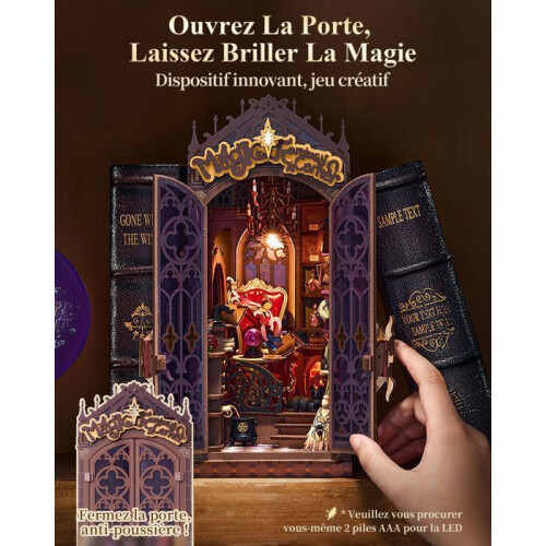 3D παζλ - Κιτ γωνιάς βιβλίου με φως LED (Magic Fantasy Corner), αυτοσυναρμολογούμενη βιβλ 1