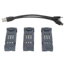 3pcs 3.7V 600mAh UAV Lithium Battery High Capacity Quadcopter Battery with Charging Cable for E58 E68 JY109 998PRO Edition A