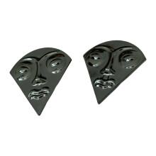 (black) Fashionable Triangle Face Studs Earrings Decoration for Stylish Statement Pieces in Street Styles and Evening Event