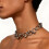 Vintage Punk Interlocked Chain Necklace Alloy Adjustable For 4
