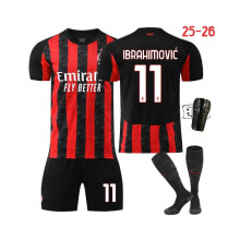 (#10 Rafa Leao, 16#) (#11 Ibrahimovic, S) 25-26 AC Milan Home Jerseys Football Jerseys for Kids and Adults