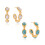 Classical Blue Stone Stud Earrings Stainless-JDE0107001 BL 2