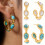 Classical Blue Stone Stud Earrings Stainless-JDE0107001 BL 3