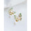 Enamel pink green butterfly pearl earrings 1