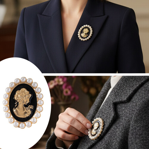 Broche en perles de Style Antique pour dame,-marron clair M 2