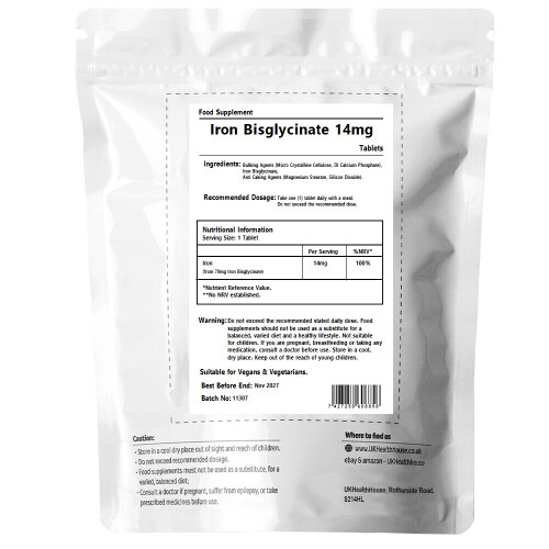 Gentle Iron Bisglycinate - High Strength 14mg - 90 Vegan Tablets 1