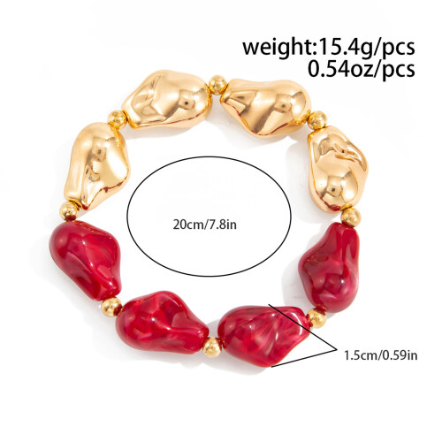Bracelet élastique en résine élégant avec des designs-Jaune 2