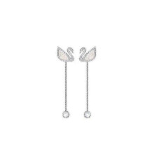 (14) Rose gold black and white pearl gradient swan earrings earrings earrings compatible with girlfriend Valentine's Day gift