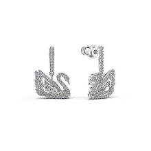 (02) Rose gold black and white pearl gradient swan earrings earrings earrings compatible with girlfriend Valentine's Day gift