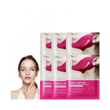 6Pcs Tight Lifting Double Chin Mask, Firming Double Chin Remover, V-Line Lifting Cloth Masks for Chin & Neck, Anti-Wrinkle & Moisturising, Face Mask