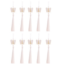 Sturdy Icy Polyester 26cm Butterfly Fringe Tassels-White