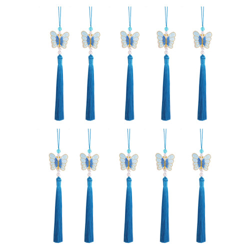 Glands à franges papillon polyvalents de 26cm, pour-Bleu ciel