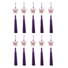 Glands à franges en Polyester glacé de 26cm,-Violet foncé