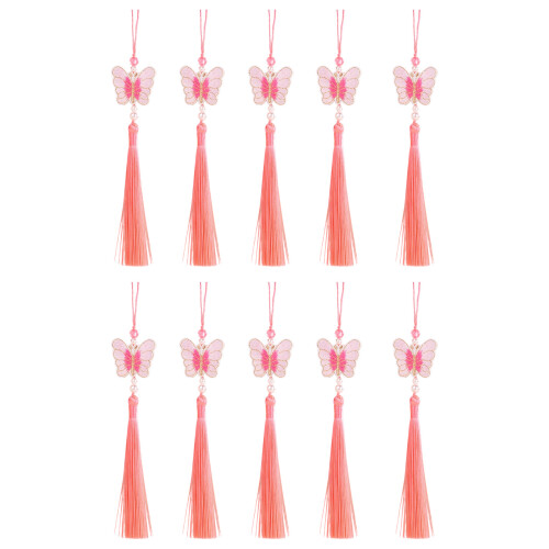 Mess Release Butterfly Tassels Keychain Decors Quality-Pink