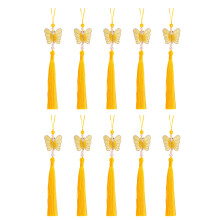 Robustes, eisiges Polyester, 26 cm, Schmetterling, Fransen,-Gelb