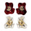 Boucles d'oreilles élégantes à finition métallique,-Blanc 2