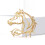 Broche cheval ajourée moderne, bijoux fabriqués en-Couleur or 7