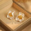 Boucles d'oreilles élégantes à finition métallique,-Blanc 7