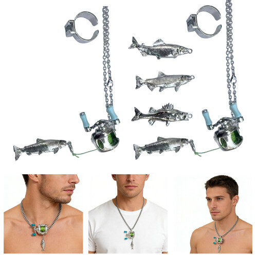 Modisches Angelzubehör, Halskette, Ring, kompakter-Set 2 2