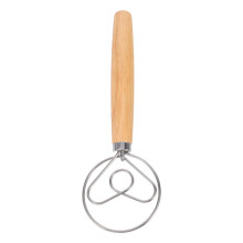 Stainless Steel Dough Whisk with Oak Handle 10 inch