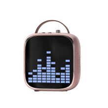 (No Microphones, pink) Hot Mini Home Karaoke Machine Portable Bluetooth 5.2 PA Speaker System 1-2 Wireless Microphones Home Family Singing for Kid