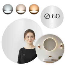LED koupelnové zrcadlo, 60 cm, 3 barvy světla, dotykový spínač